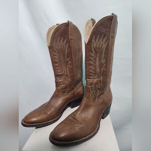 Cristobal Romero Brown Leather Cowboy Boots. Western. Size 8.5
